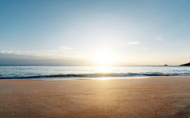Wall Mural - sunset on seychelles beach, mahe island