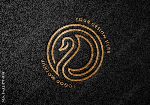 Download Leather Pressed Gold Foil Mockup Stock Template Adobe Stock
