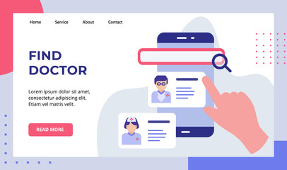 Wall Mural - find doctor finger choose doctor touchscreen smartphone campaign for web website home homepage landi
