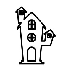 Sticker - Isolated haunted house silhouette vector design