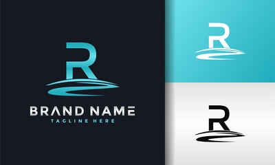 letter R water logo