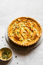 Homemade Vegetable Butternut Squash Tart With Goats Cheese