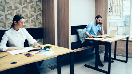 Wall Mural - Colleagues busy of working process in office