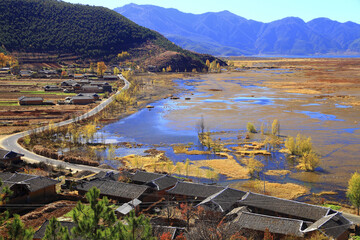 Wall Mural - Sichuan Yanyuan Lugu Lake Nawa Village