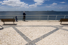 Basalt Pavement On A Quay Of The Port Of Setubal, Portugal