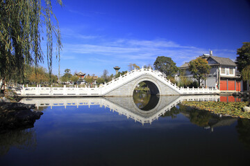 Wall Mural - Waterscape of Arch Bridge in Xizhou Town Dali Yunnan