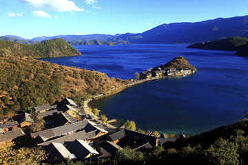 Wall Mural - Yunnan Lijiang Lugu Lake Lige Peninsula