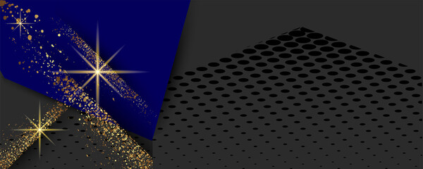 Aufkleber - Abstract art gold design black background universal dressing luminous shiny color golden