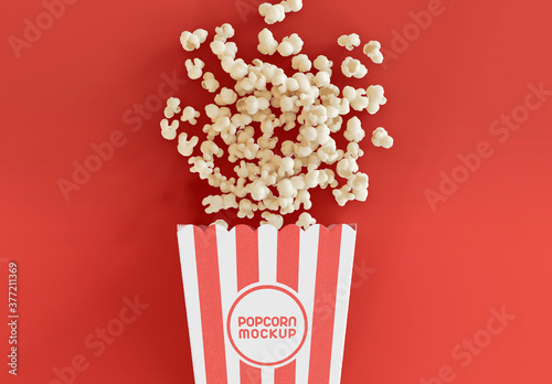 Download Mockup With Popcorn Bucket Stock Template Adobe Stock