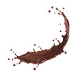 Chocolate splash isolated on white background, vector illustration