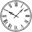 Clock Face With Roman Numerals. Vector vintage image.