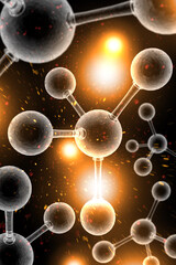 Wall Mural - Atomic Particle 3D Illustration