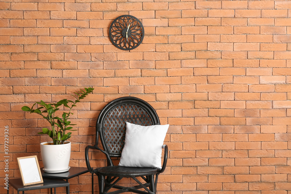 Interior of modern living room with table and chair