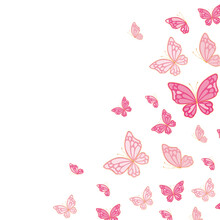 Cute Pink Butterflies Vector Design