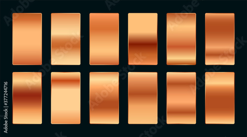 Cuadros en Lienzo copper or rose gold premium gradient swatches palette set