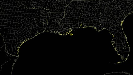 Wall Mural - 2020 hurricane laura time lapse satellite imagery. ir band this work was created using data provided