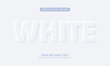 Editable Stylish White Text Effect. Simple, Modern, And Elegant. Easy To Edit. Vector Illustration.	
