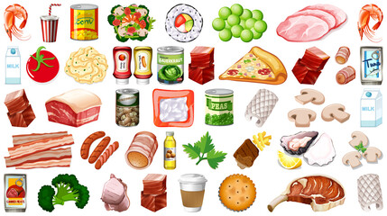 Sticker - Set of food isolated