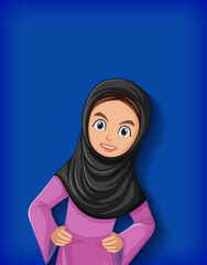 Sticker - Beautiful arabic lady cartoon character