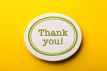 Thank You Frame Label On Yellow Background