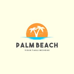 Wall Mural - Creative palm beach logo design