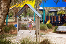 Shaded And Colorful Playground For Children.