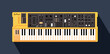 Color flat style vector piano roll synthesizer vocoder.