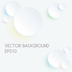 Vector Background - abstract white circles and colorful shadows - eps10