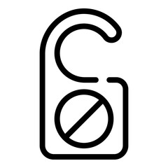 Poster - Quiet space door tag icon. Outline quiet space door tag vector icon for web design isolated on white background