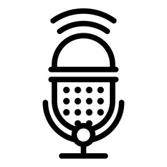 Poster - Podcast microphone icon. Outline podcast microphone vector icon for web design isolated on white background