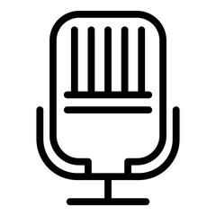 Poster - Podcast communication icon. Outline podcast communication vector icon for web design isolated on white background