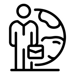 Poster - Outsource global icon. Outline outsource global vector icon for web design isolated on white background