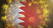 Bahrain Flag With Coronavirus Microbe Centered 4k