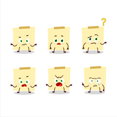 Poster - Cartoon character of pale yellow sticky notes with what expression