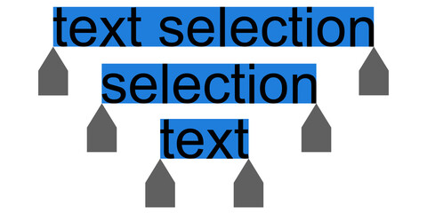 Poster - Icon text selection sign, vector text selection sign blue with limiters