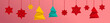 Weihnachtlicher Banner mit Origami Sternen und Weihnachtsbaum