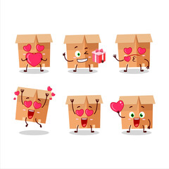 Canvas Print - Office boxes cartoon character with love cute emoticon