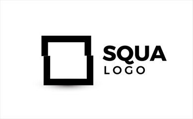 Aufkleber - Square logo concept, primitive geometric shape, simple design, vector logotype template