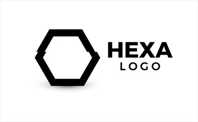 Poster - Hexagon logo concept, primitive geometric shape, simple design, vector logotype template