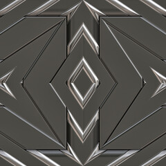 Wall Mural - 3d effect - abstract geometric metallic surface pattern 