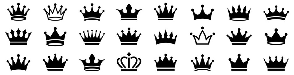 Wall Mural - crown icons set. crown symbol collection. vector illustration