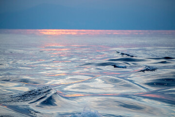 Wall Mural - sunset sun reflection on the sea wave