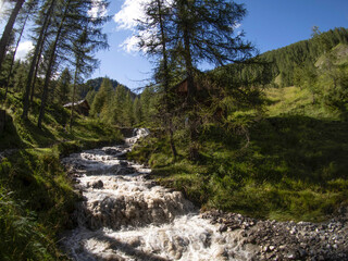 Wall Mural - water mill valley in dolomites Longiaru badia valley