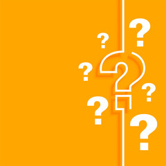 orange question mark background with text space