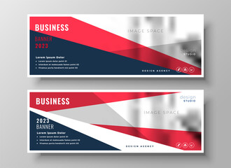 red geometric business presentation banner template design