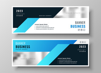 Wall Mural - two blue business modern corporate banners design