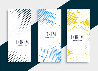 Sticker - vertical halftone banners card set design