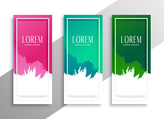 Wall Mural - abstract three vertical banner with text space