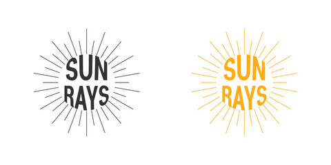 Wall Mural - sun logo vector icons. sun rays logo. sun rays text. vector illustration