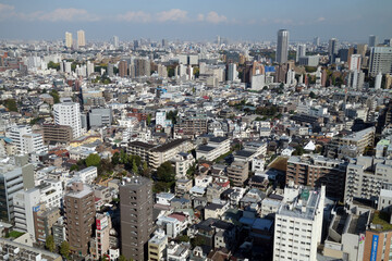 Wall Mural - A general view of Tokyo City from Bunkyo Civic Center Observation Deck.